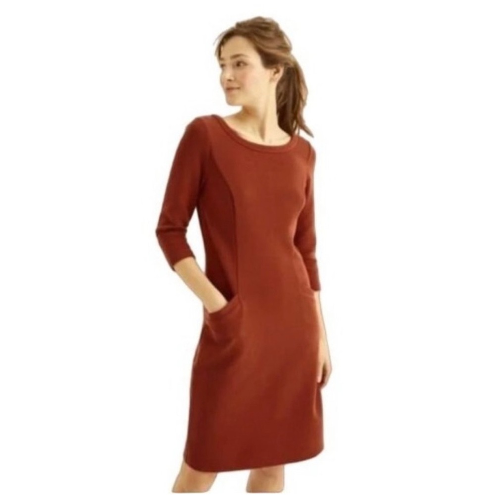 Boden Women's Jasmine Ottoman Orange Shift Dress Pockets Size 6R